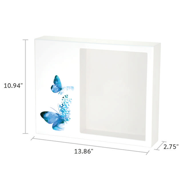 Shadowbox Remembrance Keepsake Blue Butterflies
