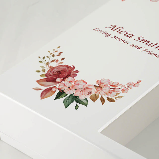 Shadowbox Remembrance Keepsake Floral Blush