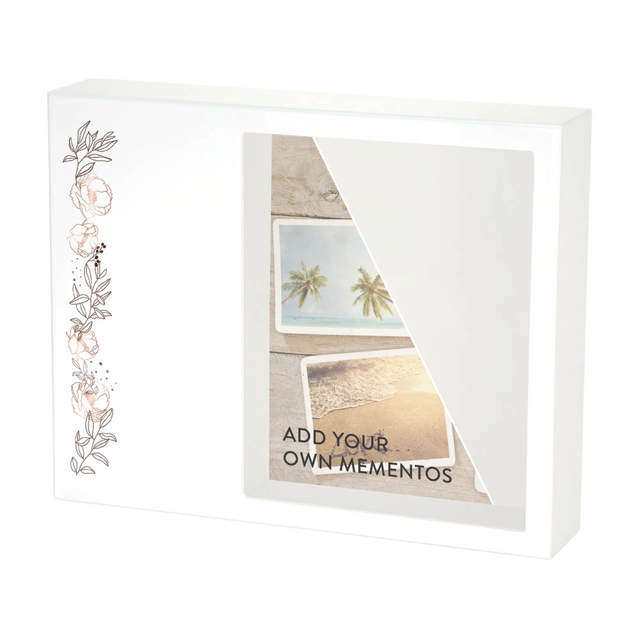 Shadowbox Remembrance Keepsake Floral Scroll