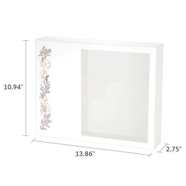 Shadowbox Remembrance Keepsake Floral Scroll