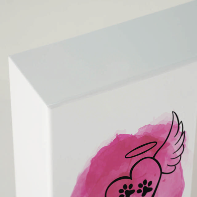 Shadowbox Pet Urn Angel Wings Pink