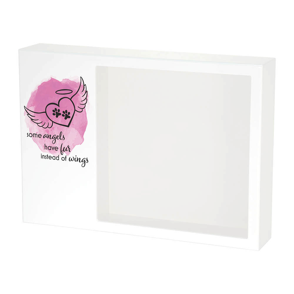Shadowbox Pet Urn Angel Wings Pink