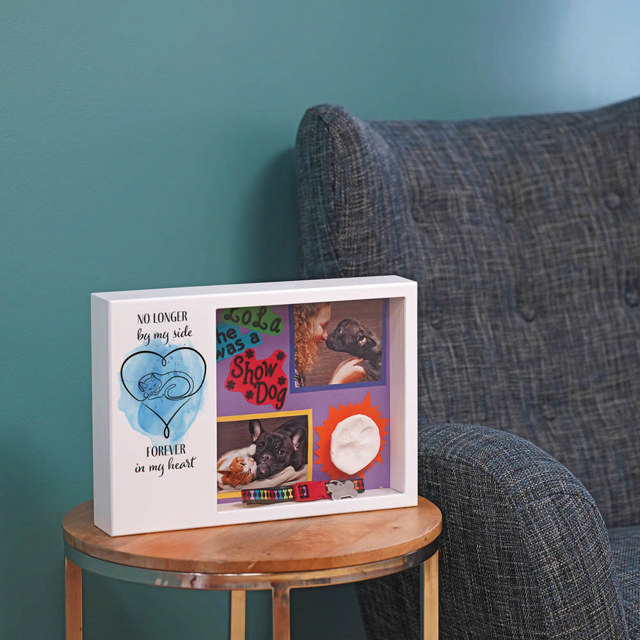 Shadowbox Pet Urn Forever Cat Blue