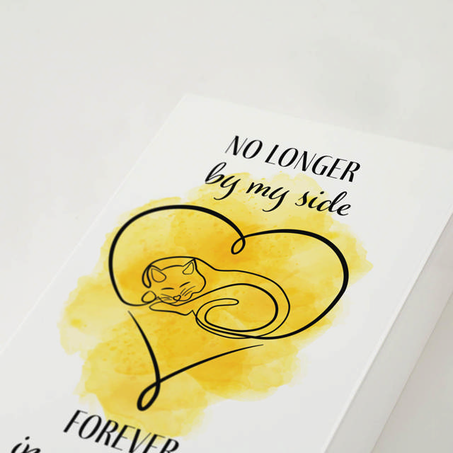 Shadowbox Pet Urn Forever Cat Yellow