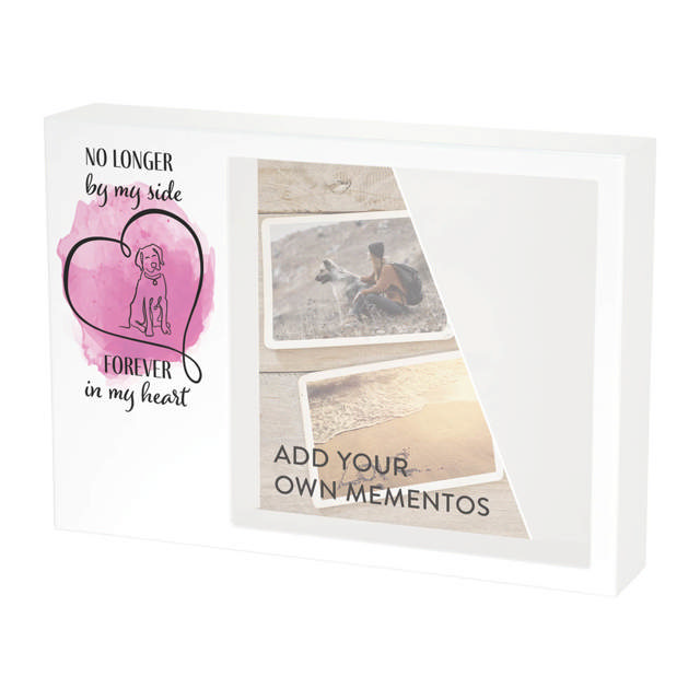 Shadowbox Pet Urn Forever Dog Pink