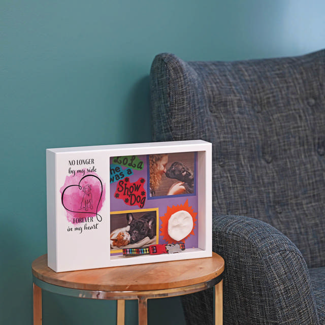 Shadowbox Pet Urn Forever Dog Pink