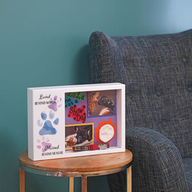 Shadowbox Pet Urn Loved Beyond Purple