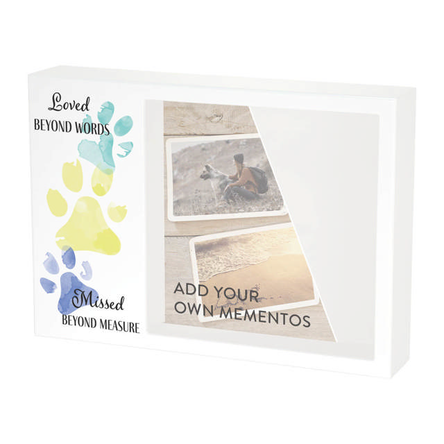 Shadowbox Pet Urn Loved Beyond Teal