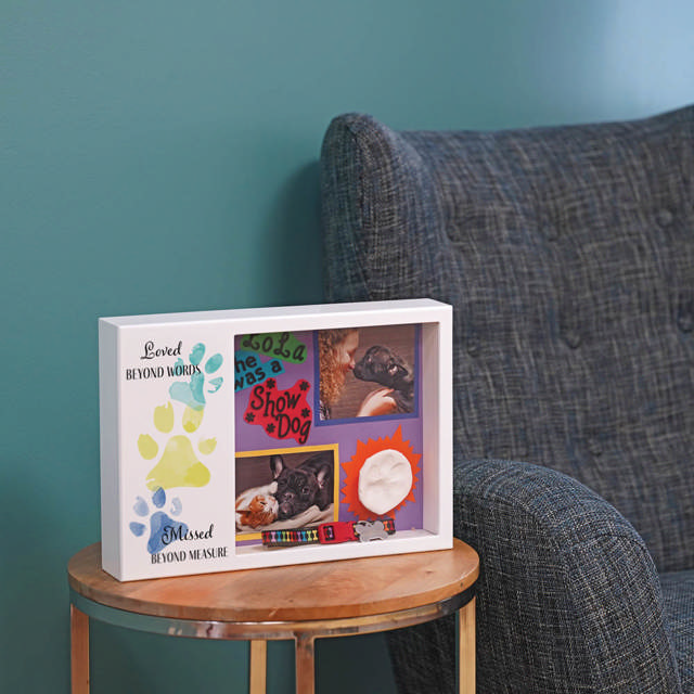 Shadowbox Pet Urn Loved Beyond Teal