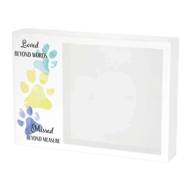 Shadowbox Pet Urn Loved Beyond Teal