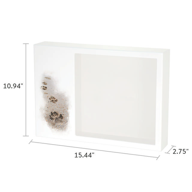 Shadowbox Pet Urn Paws in Sand