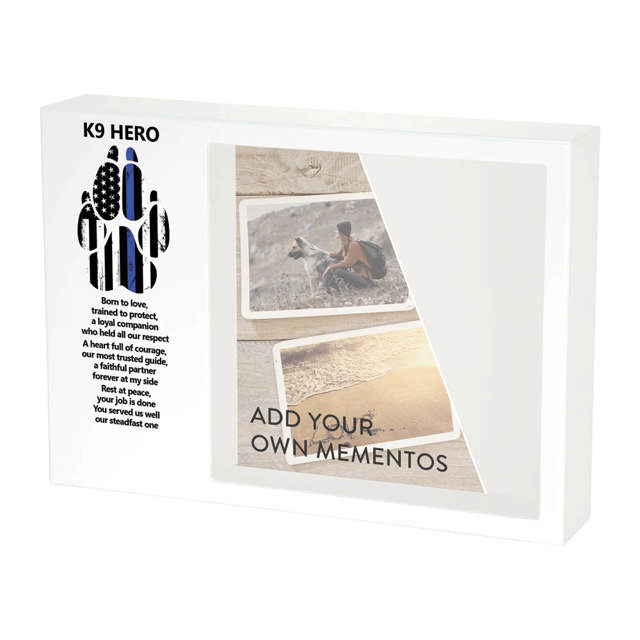 Shadowbox Pet Urn K9 Hero