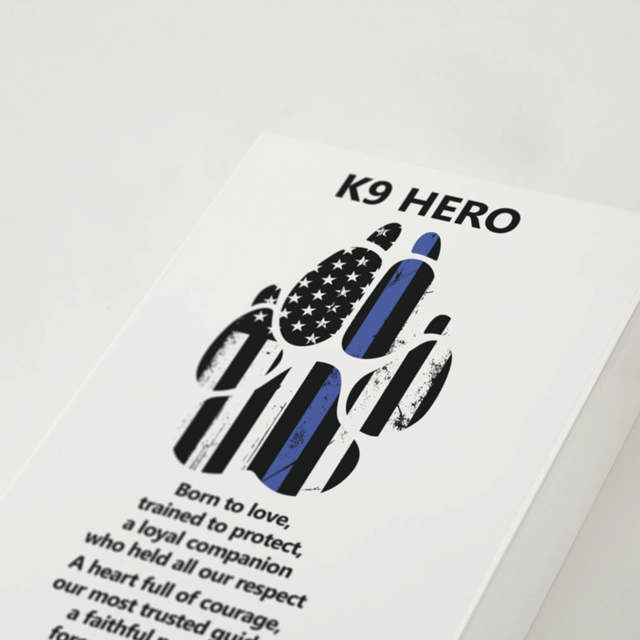 Shadowbox Pet Urn K9 Hero