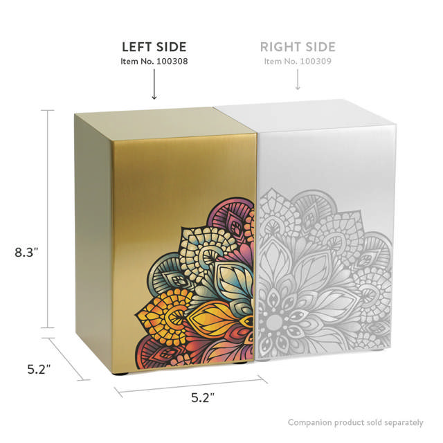 Life Canvas Mandala Bronze, Companion Urn Left Side