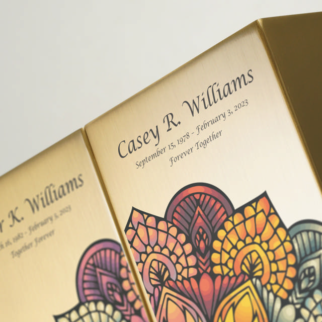 Life Canvas Mandala Bronze, Companion Urn Right Side