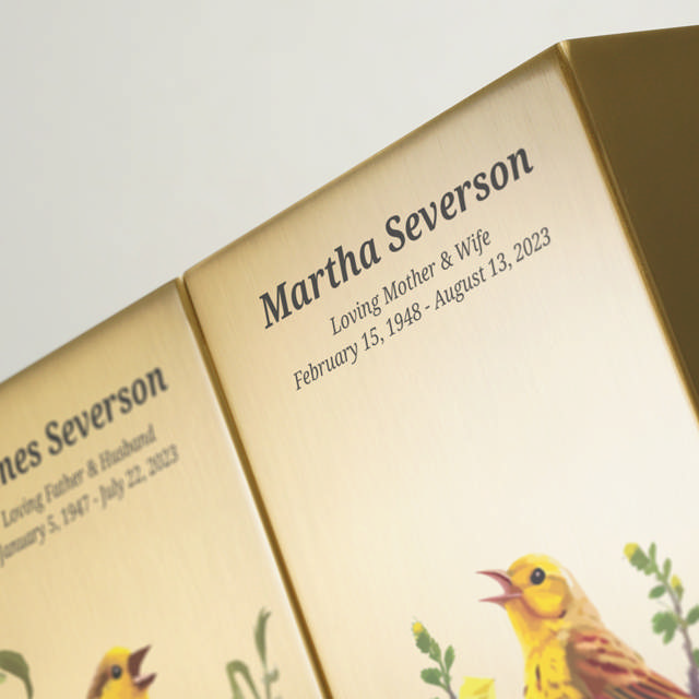 Life Canvas Birds Bronze, Companion Urn Right Side