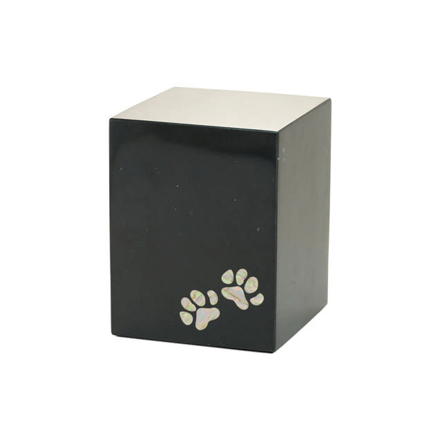 Monumental Memorials Pet Paws Pearl Inlay, Black