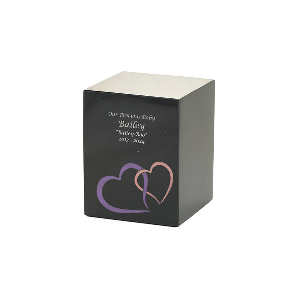 Monumental Memorials Pet Hearts Pink, Black