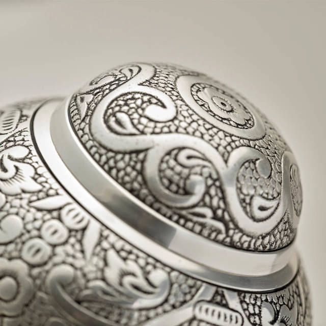 Silver Embossed, Small Urn