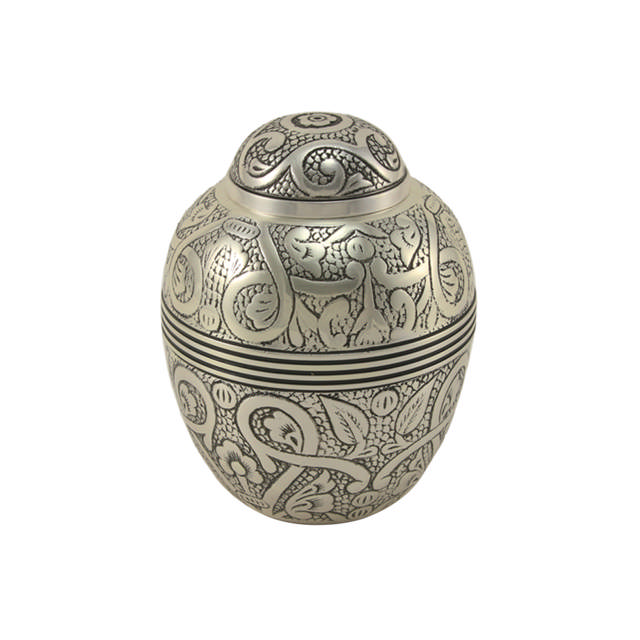 Silver Embossed, Extra Small Urn
