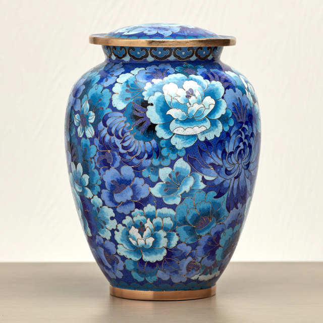 Elite Floral Blue, Full Size Urn
