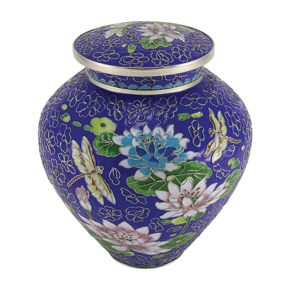 Filigree™ Cloisonné Lily Dragonfly, Full Size Urn