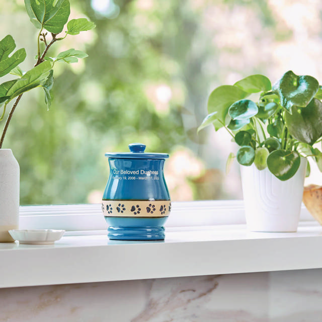 Blue Friendship Pet Urn, Extra Small