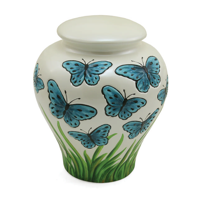 Blue Butterflies, Full Size Urn