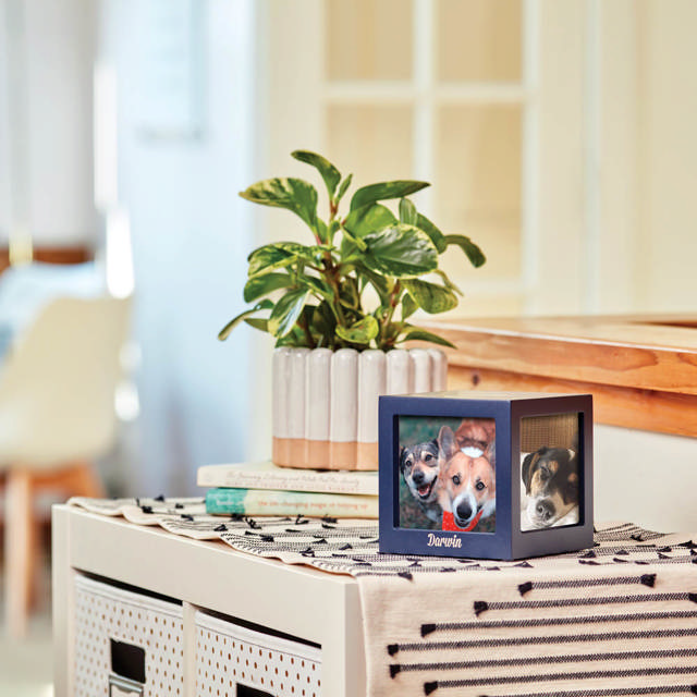 Photo Cube Navy, Extra Small Urn