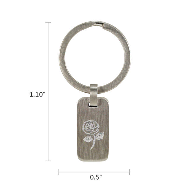 Pewter Key Chain Rose