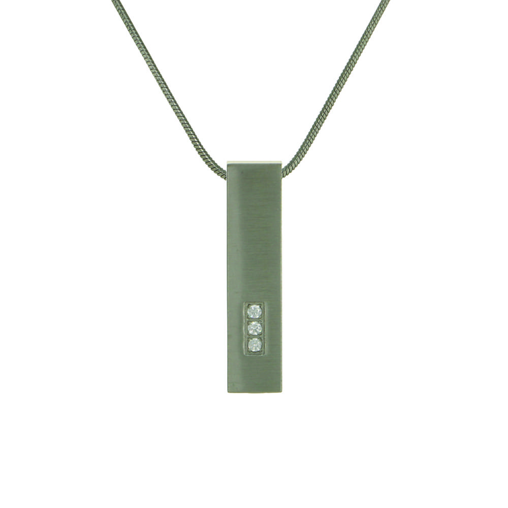 Pewter Pillar w/cubic zirconias