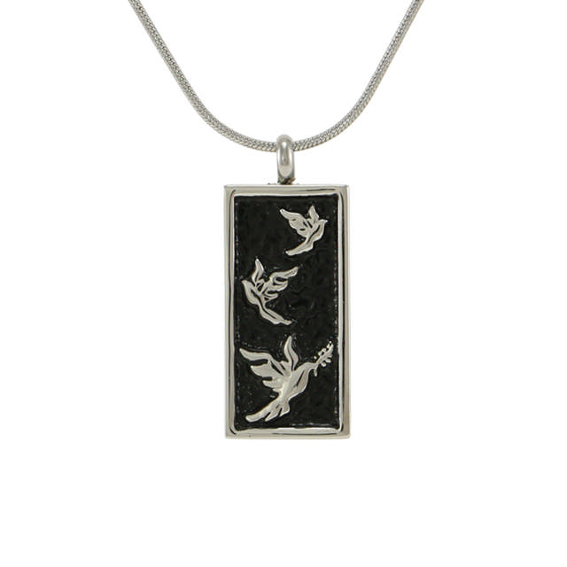 Pewter/Onyx Pendant Embossed Dove