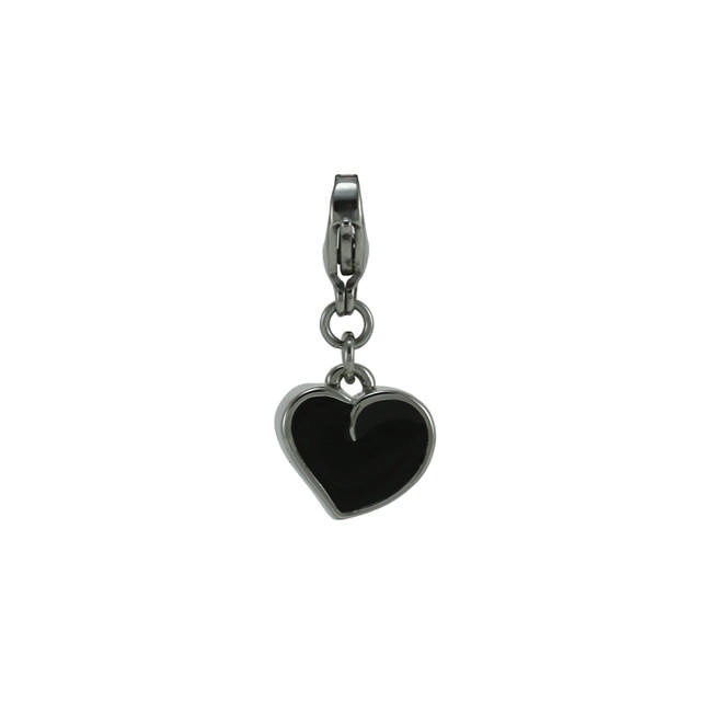 Pewter/Onyx Pet Charm Heart