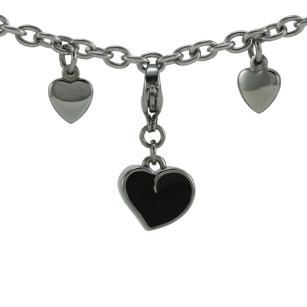 Pewter/Onyx Pet Charm Heart