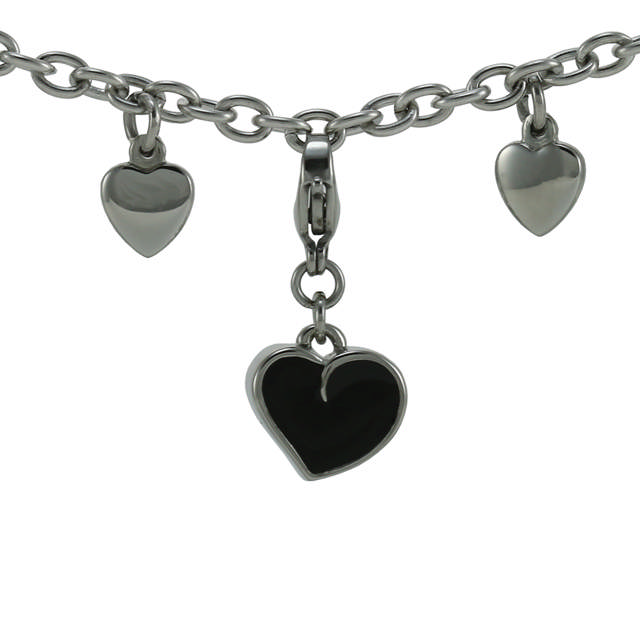 Pewter/Onyx Pet Charm Heart