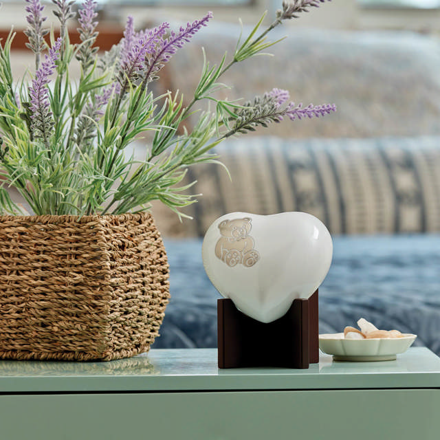 Teddy Bear Heart Urn